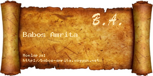 Babos Amrita névjegykártya